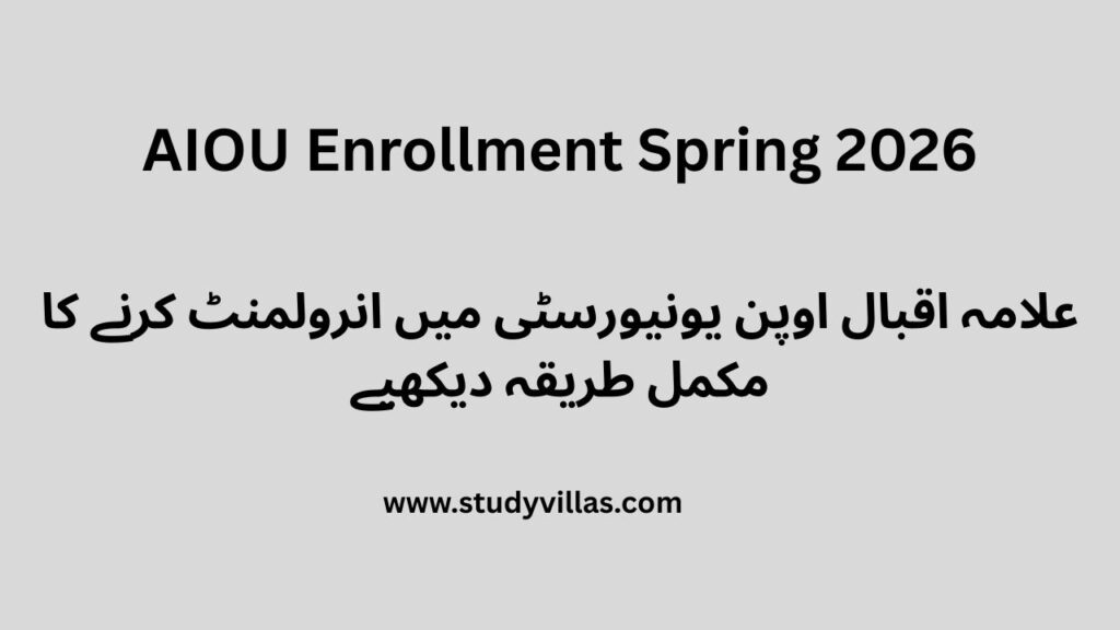 Allama Iqbal Open University AIOU Enrollment Spring 2026