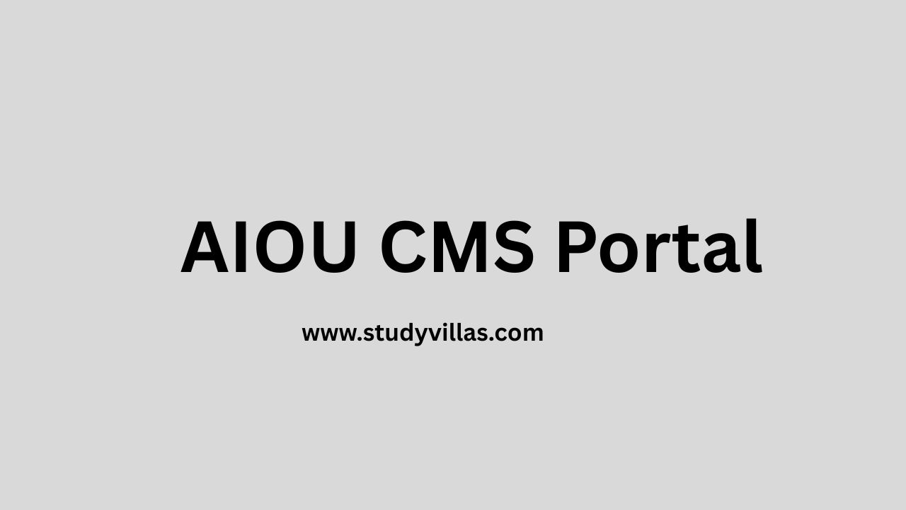 Allama Iqbal Open University AIOU CMS Portal