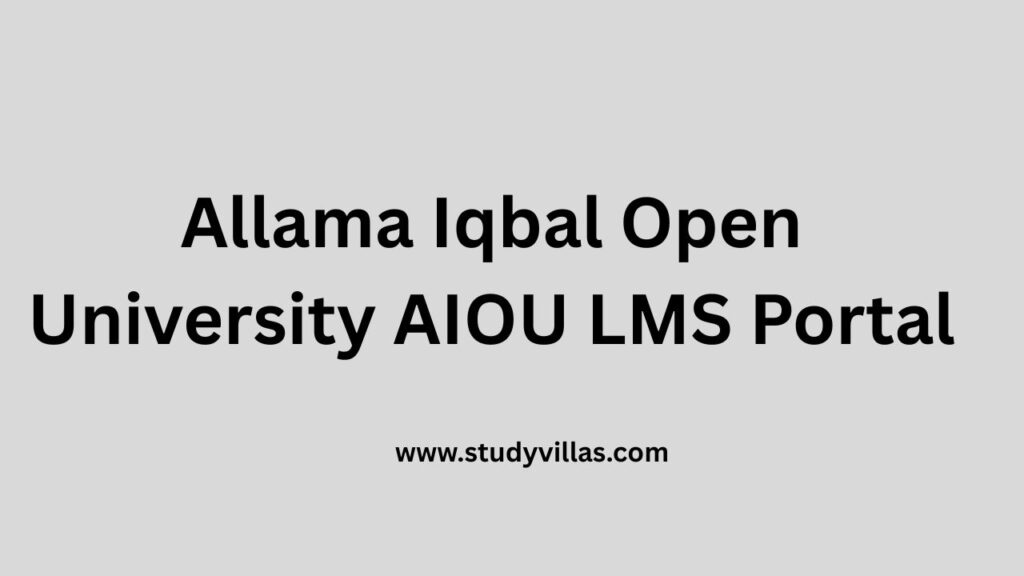 Allama Iqbal Open University AIOU LMS Portal
